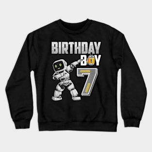 Kids 7 Year Old Dabbing Robot Crewneck Sweatshirt